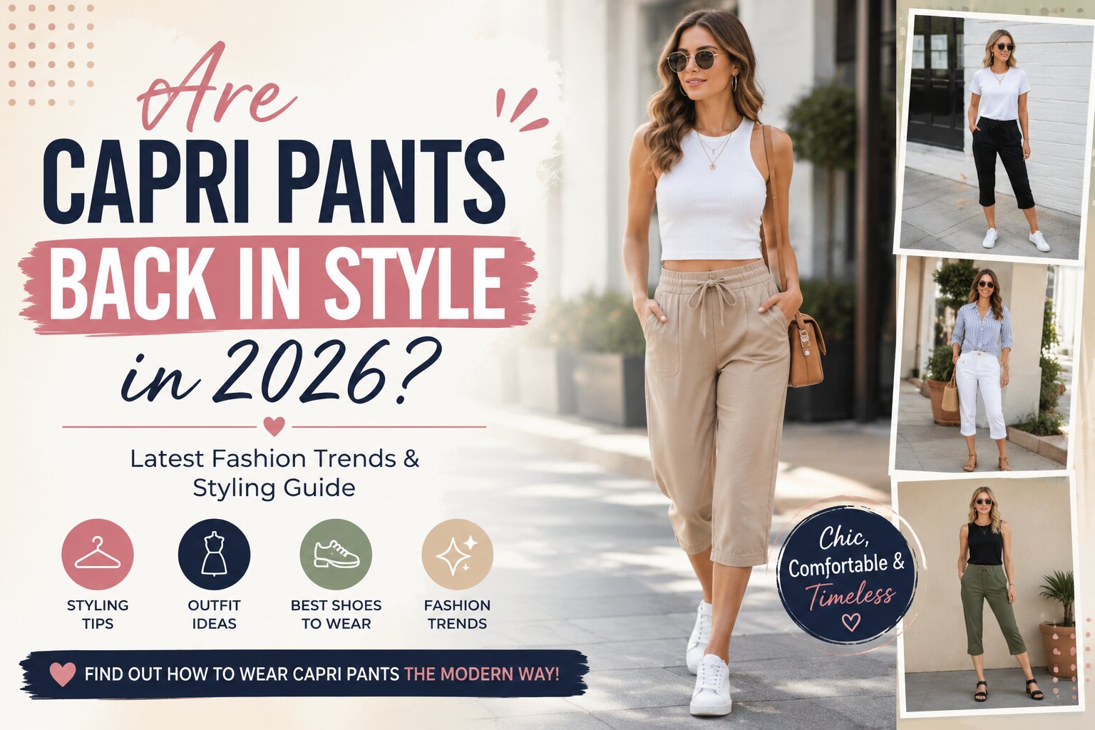 Are Capri Pants Back in Style? Modern women's capri pants outfit ideas.