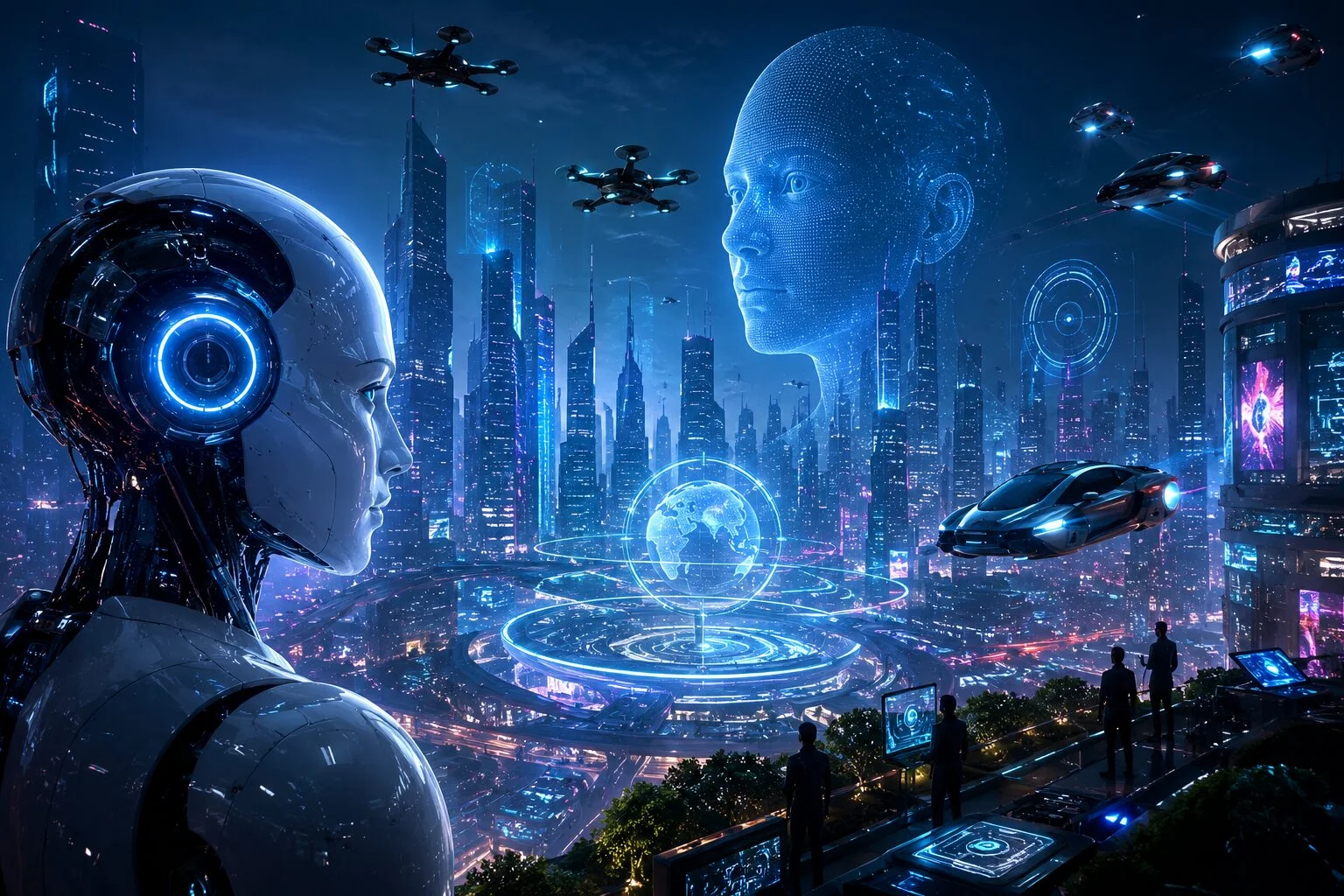 Future of Artificial Intelligence 2035 - AI Technology Illustration
