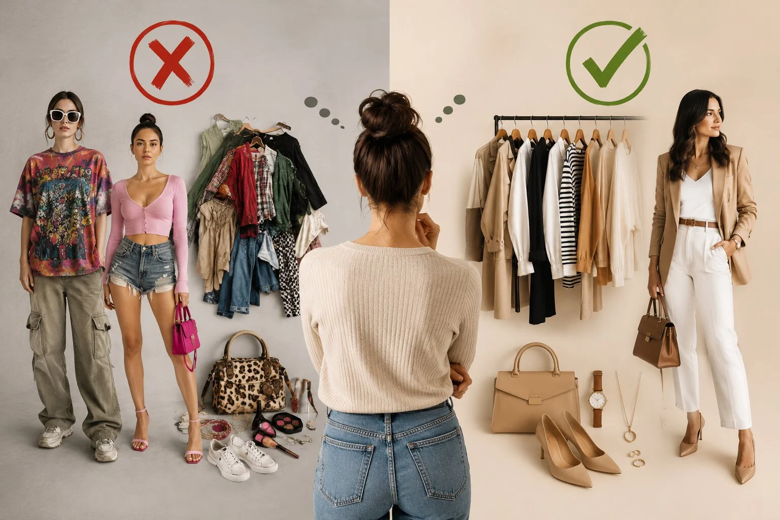 Fashion mistakes to avoid, showing common style and outfit fit errors